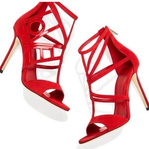 Tamara Mellon LOVE Suede and Leather heels - RED - size 7